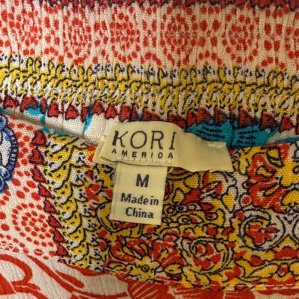 Kori Boho Patchwork Multi Color Ruffle Maxi Skirt - Picture 8 of 9